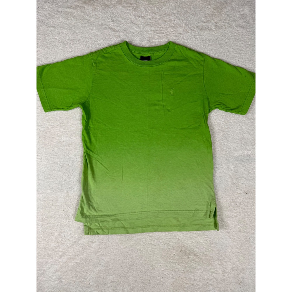 Polo Ralph Lauren T-Shirt Kids 7 Green Ombre Fade Pony Logo Tee Short Sleeve